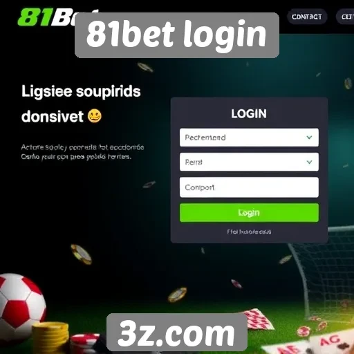 Visão geral do processo de login no 81bet
