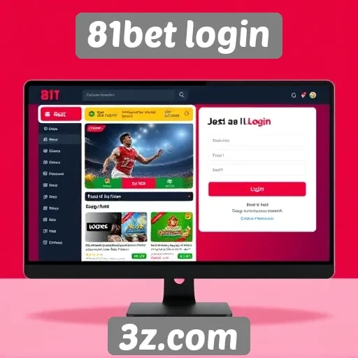 Interface do usuário do site 81bet login